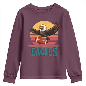 Funny EFF Retro Vintage Style Football Lover Gift Youth Sweatshirt TS12 Maroon Print Your Wear