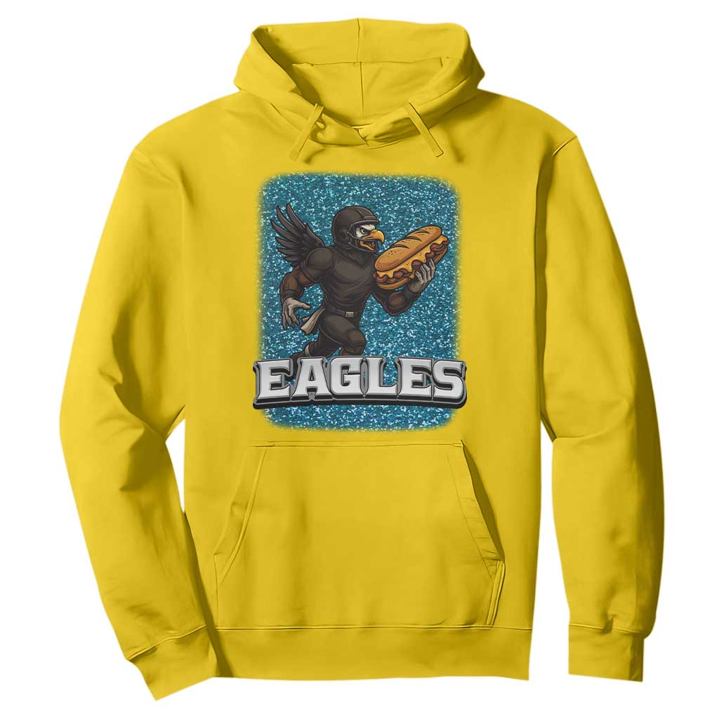 Funny Eagle With Cheesesteak Hoodie Football Glitter Print TS12 Daisy Print Your Wear
