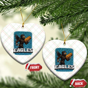 Funny Eagle With Cheesesteak Ceramic Ornament Football Glitter Print TS12 Print Your Wear