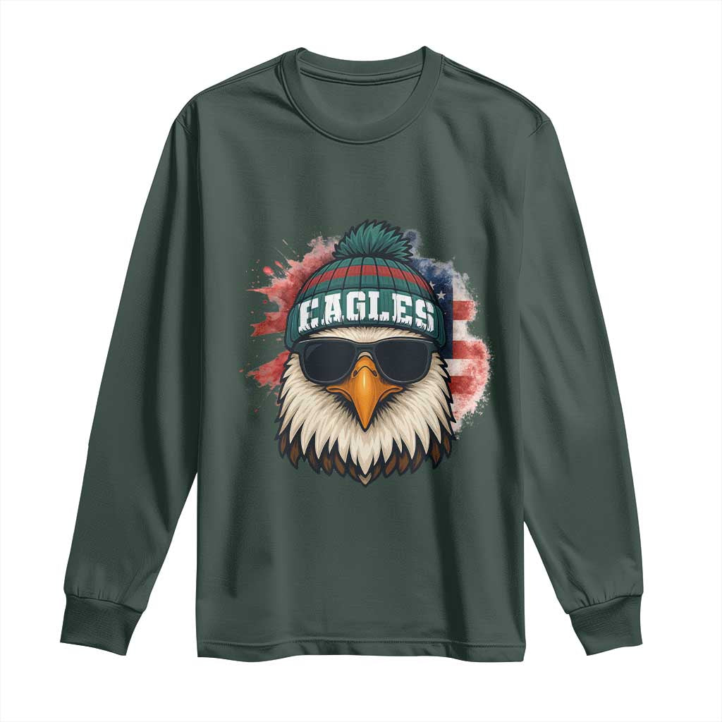 Patriotic PFE American Flag Pride Gift Long Sleeve Shirt TS12 Dark Forest Green Print Your Wear