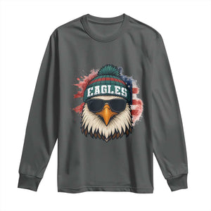 Patriotic PFE American Flag Pride Gift Long Sleeve Shirt TS12 Dark Heather Print Your Wear