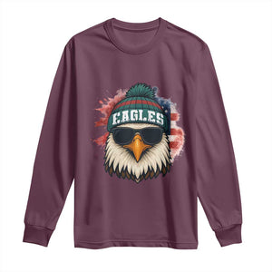 Patriotic PFE American Flag Pride Gift Long Sleeve Shirt TS12 Maroon Print Your Wear