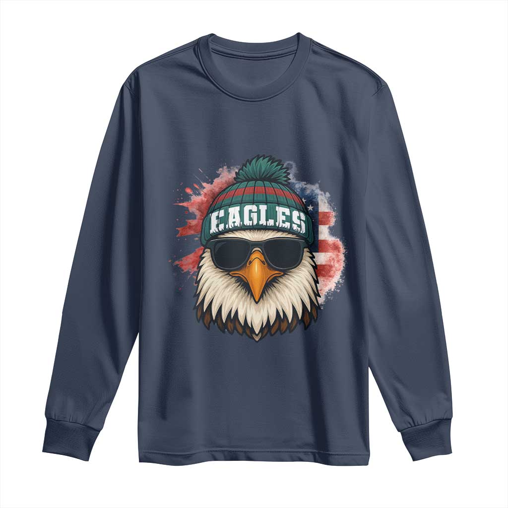 Patriotic PFE American Flag Pride Gift Long Sleeve Shirt TS12 Navy Print Your Wear