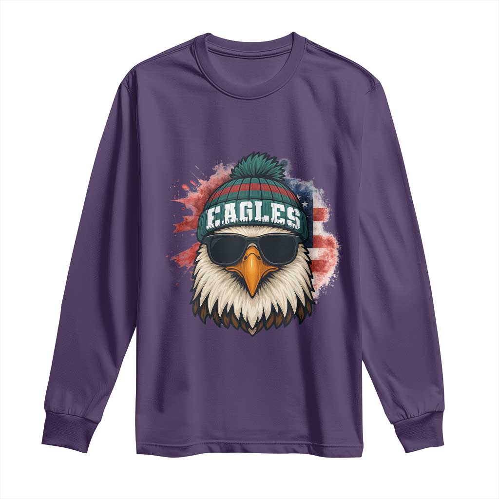 Patriotic PFE American Flag Pride Gift Long Sleeve Shirt TS12 Purple Print Your Wear