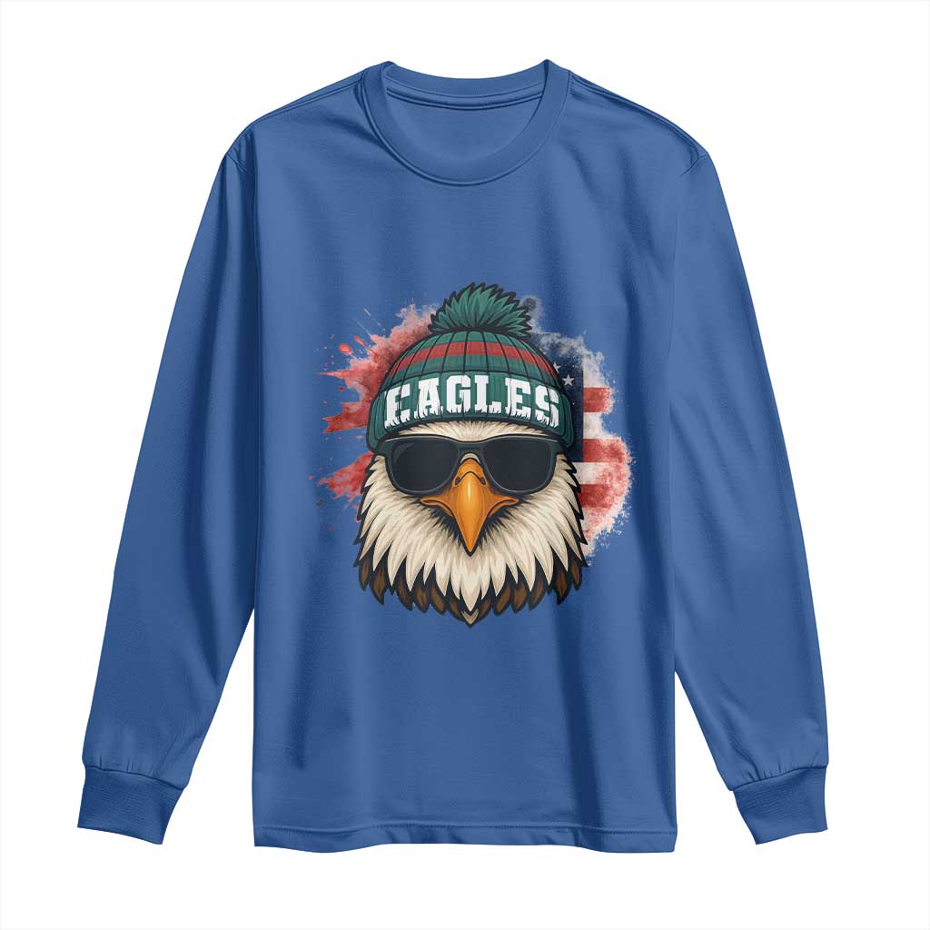 Patriotic PFE American Flag Pride Gift Long Sleeve Shirt TS12 Royal Blue Print Your Wear