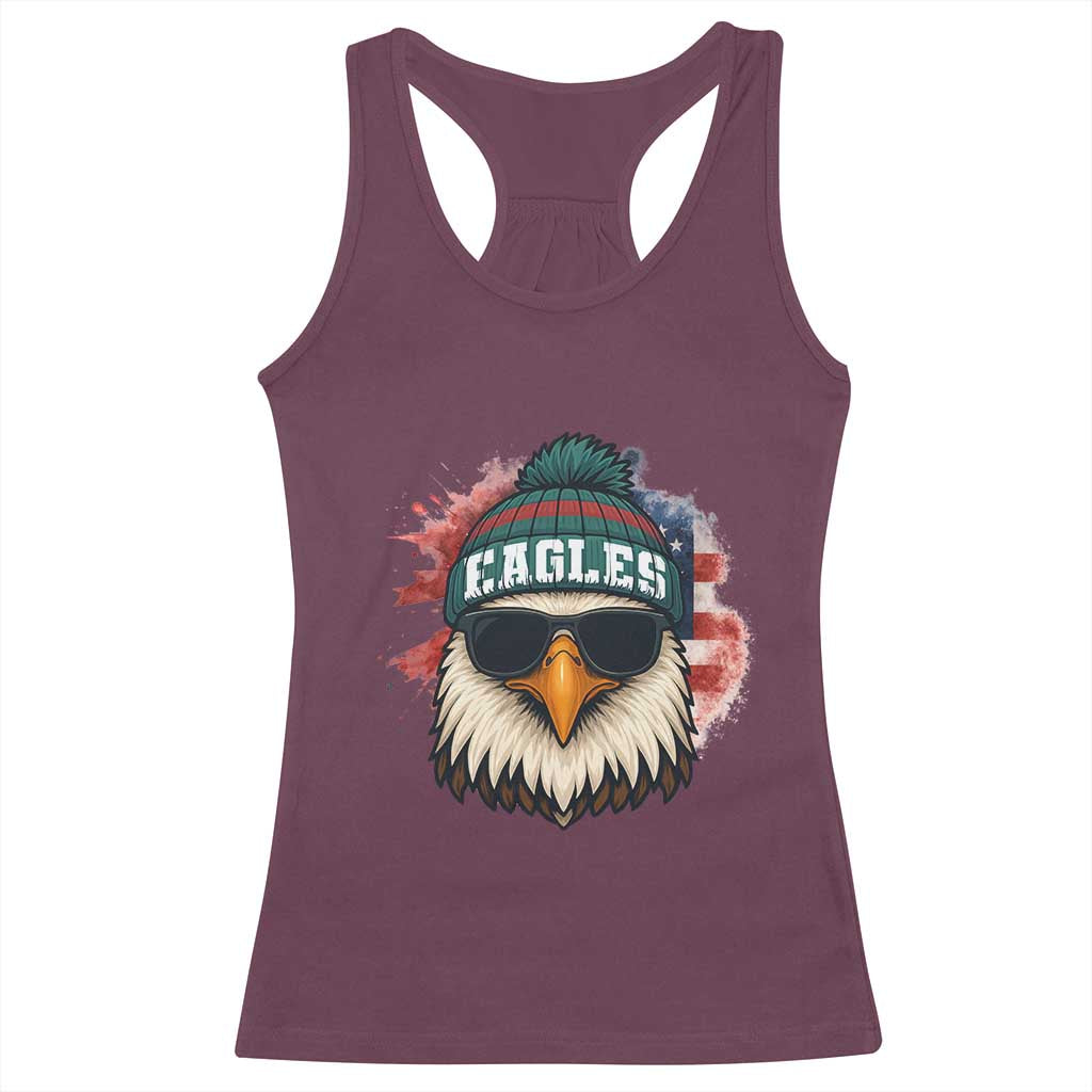 Patriotic PFE American Flag Pride Gift Racerback Tank Top TS12 Maroon Print Your Wear