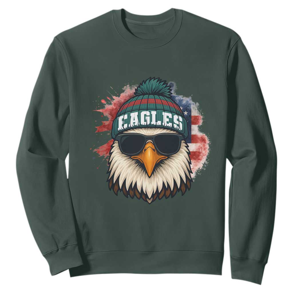 Patriotic PFE American Flag Pride Gift Sweatshirt TS12 Dark Forest Green Print Your Wear