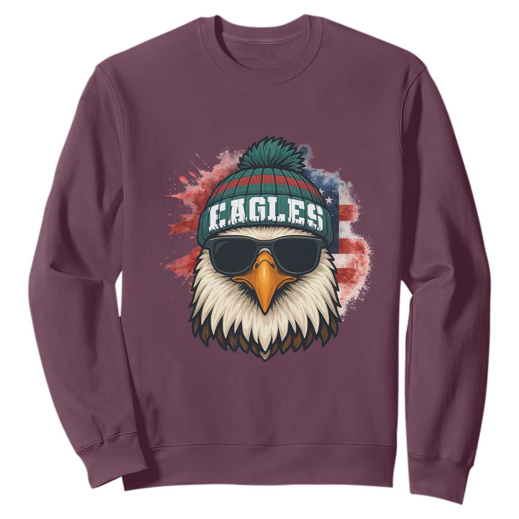 Patriotic PFE American Flag Pride Gift Sweatshirt TS12 Maroon Print Your Wear