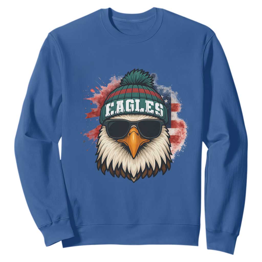 Patriotic PFE American Flag Pride Gift Sweatshirt TS12 Royal Blue Print Your Wear