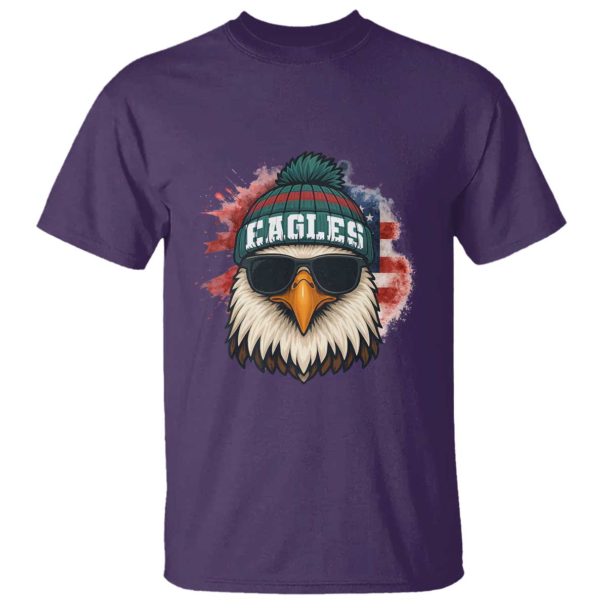 Patriotic PFE American Flag Pride Gift T Shirt TS12 Purple Print Your Wear