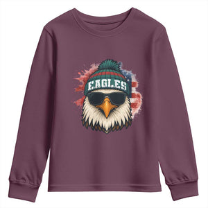 Patriotic PFE American Flag Pride Gift Youth Sweatshirt TS12 Maroon Print Your Wear