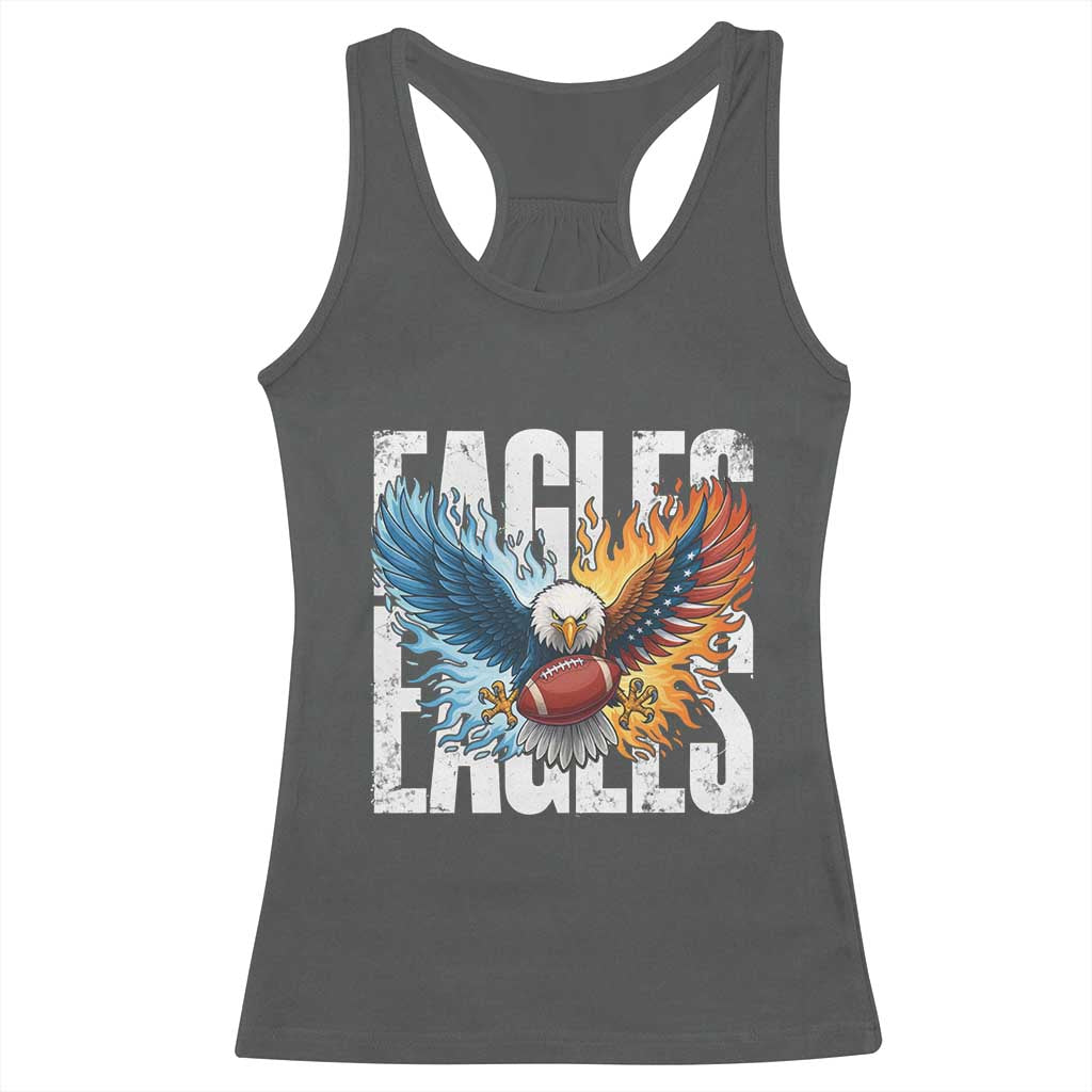EF Lover Patriotic Eagle American Flag Gift Racerback Tank Top TS12 Dark Heather Print Your Wear