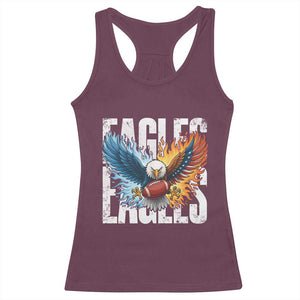 EF Lover Patriotic Eagle American Flag Gift Racerback Tank Top TS12 Maroon Print Your Wear