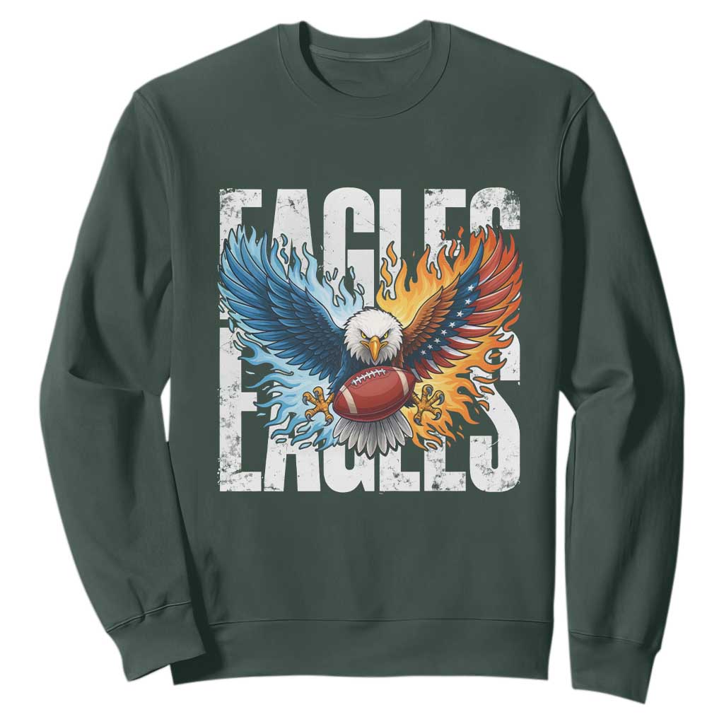 EF Lover Patriotic Eagle American Flag Gift Sweatshirt TS12 Dark Forest Green Print Your Wear