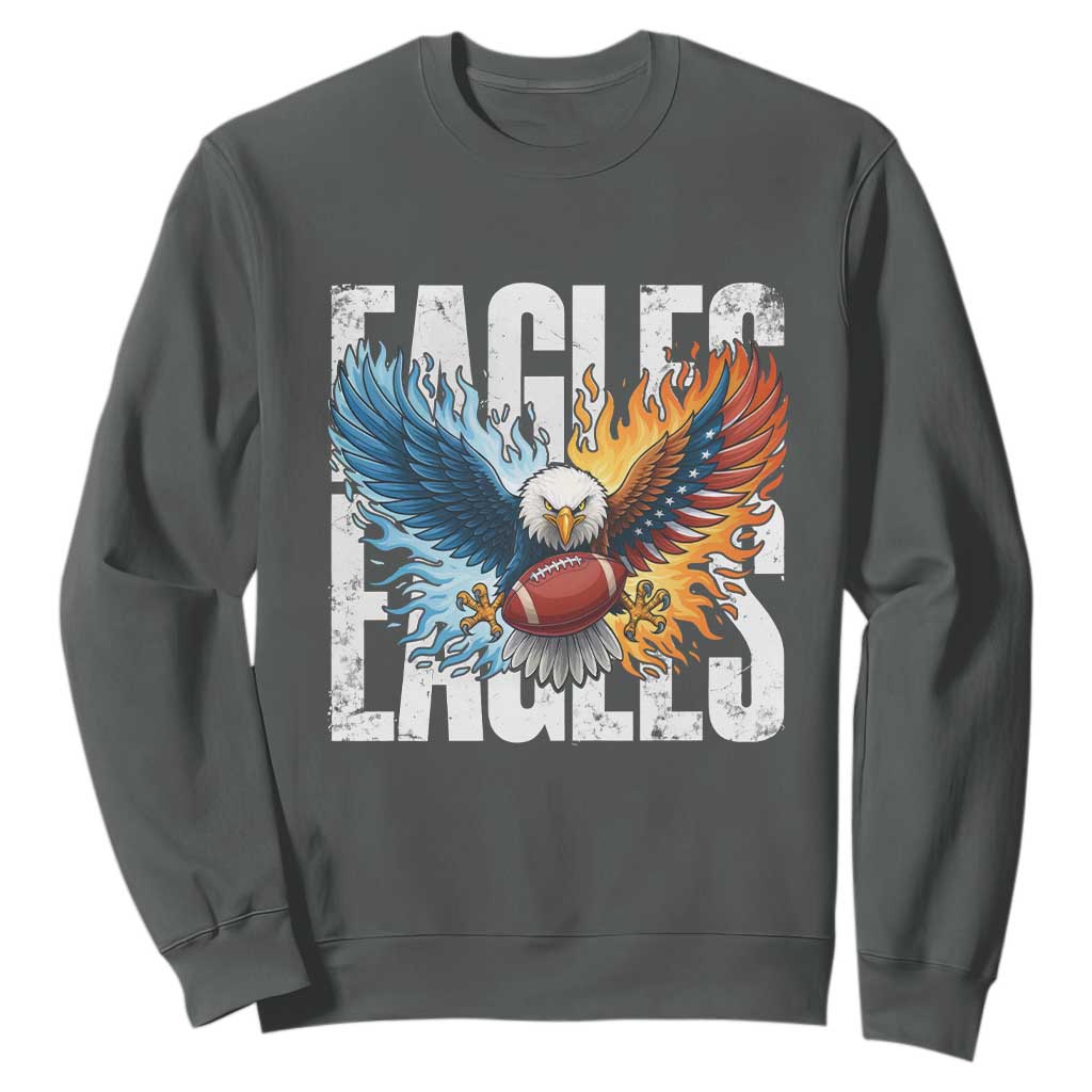 EF Lover Patriotic Eagle American Flag Gift Sweatshirt TS12 Dark Heather Print Your Wear