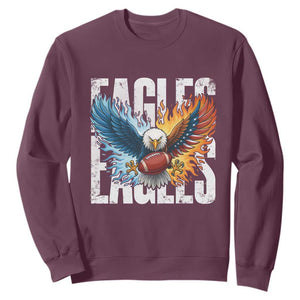 EF Lover Patriotic Eagle American Flag Gift Sweatshirt TS12 Maroon Print Your Wear