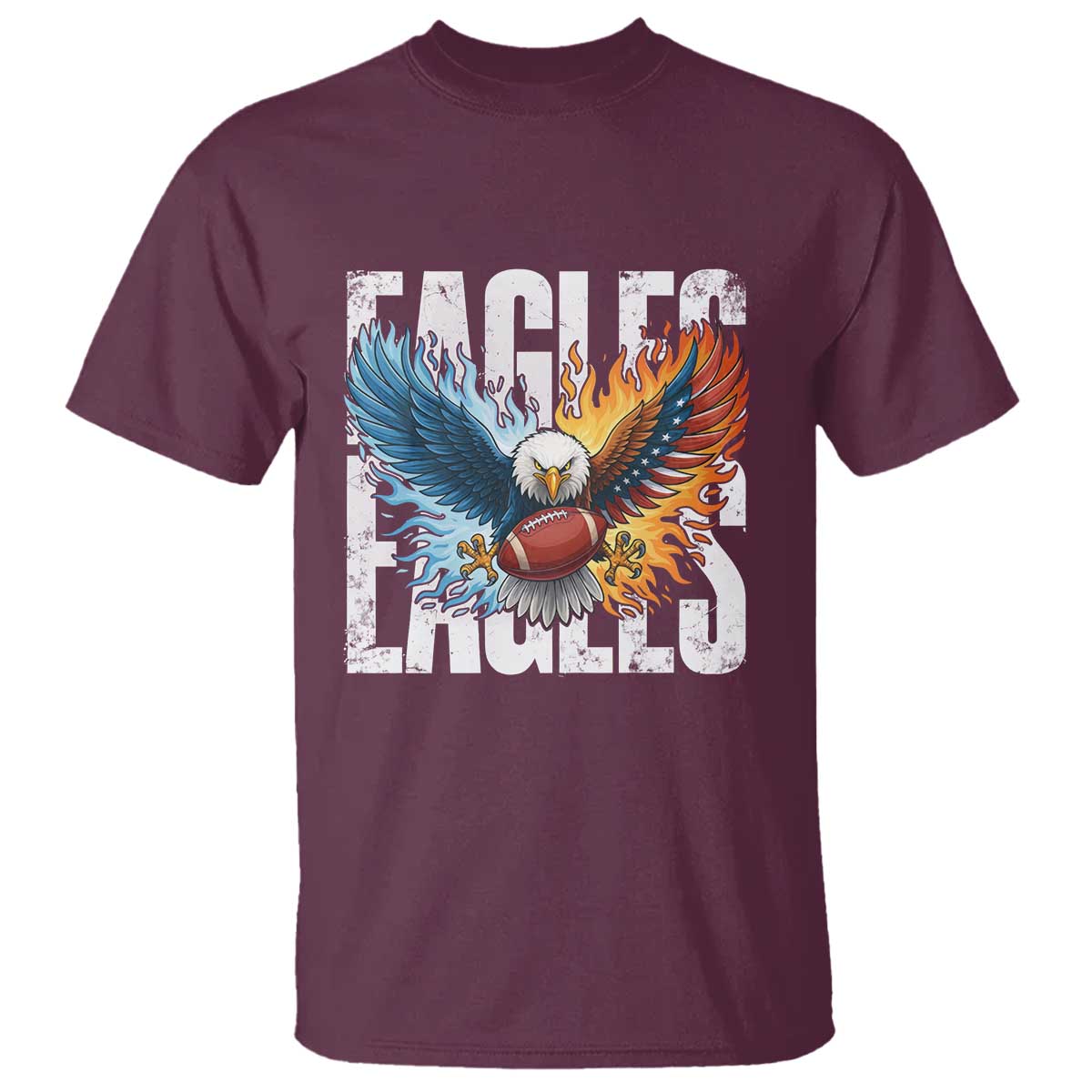 EF Lover Patriotic Eagle American Flag Gift T Shirt TS12 Maroon Print Your Wear