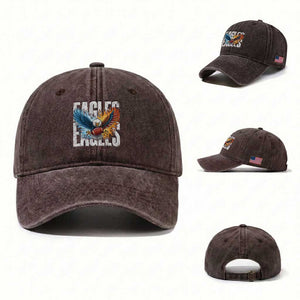 EF Lover Patriotic Eagle American Flag Gift Washed Cotton Baseball Cap TS12 Washed Cap Universal Fit Dark Brown Print Your Wear