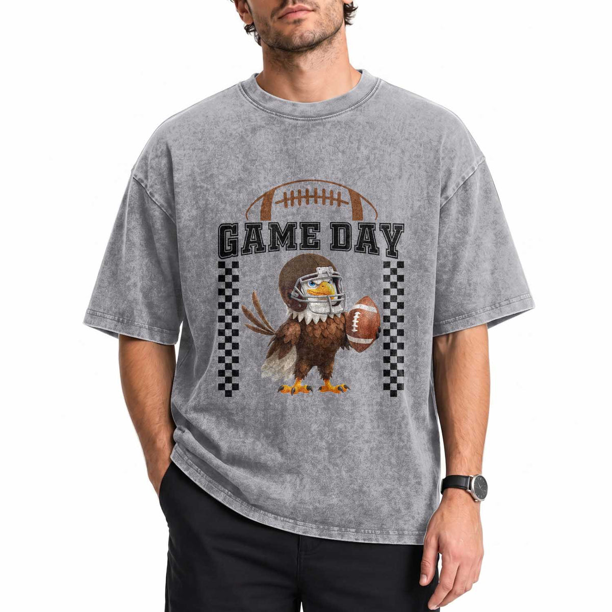 Funny EFF Game Day Humor Gift Washed Cotton T-Shirt