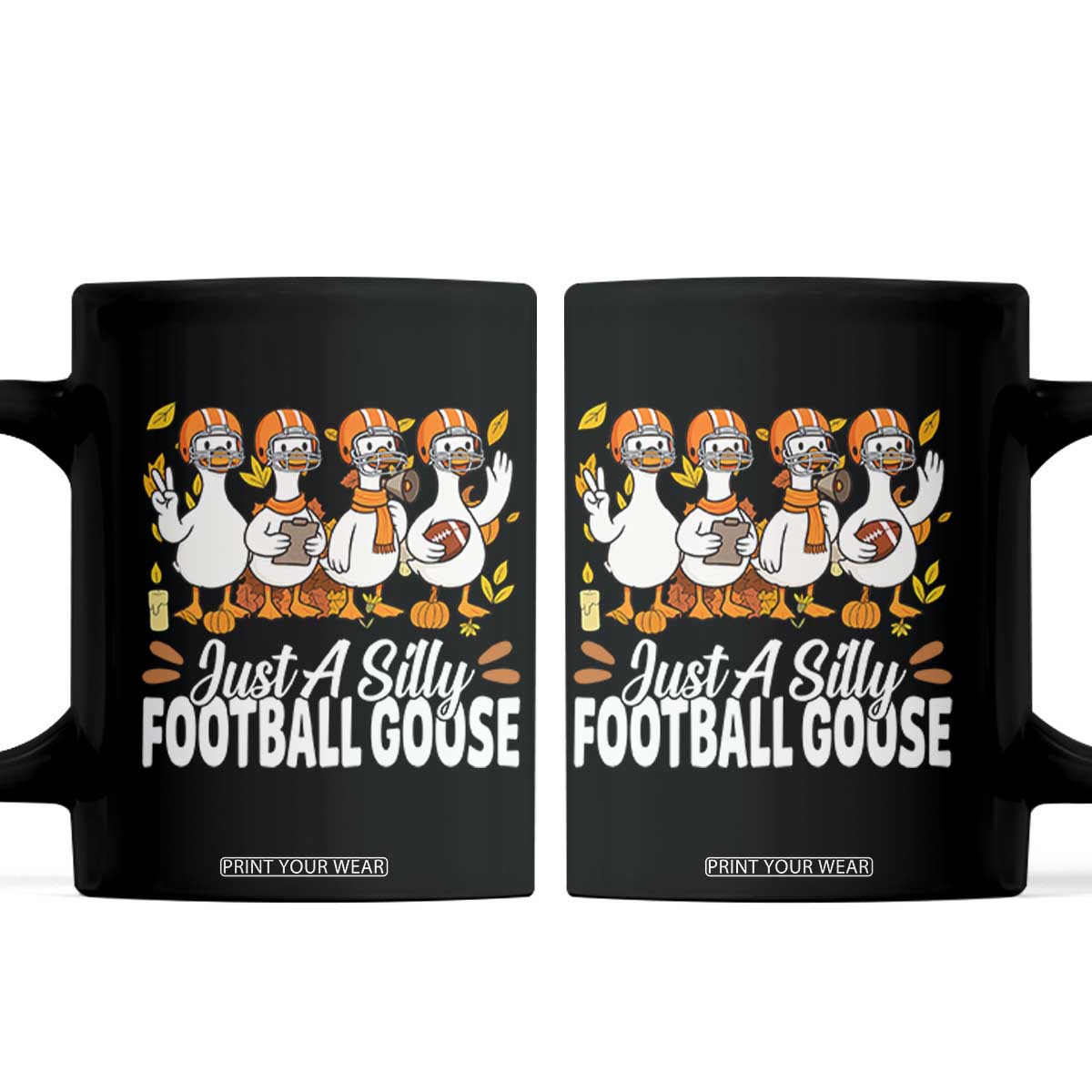 Just A Silly Football Coffee Mug Animal Sports Fan Gift TS12 Black Print Your Wear