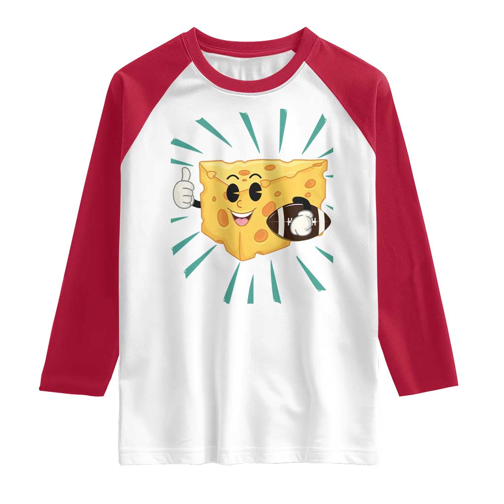 Funny Chz Head Football Player Sports Gift Idea Raglan Shirt TS12 White Red Print Your Wear