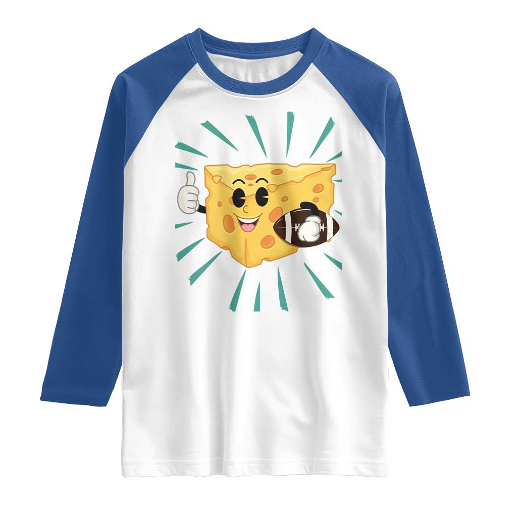 Funny Chz Head Football Player Sports Gift Idea Raglan Shirt TS12 White Royal Print Your Wear