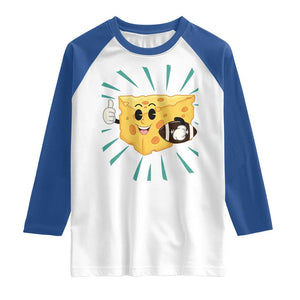 Funny Chz Head Football Player Sports Gift Idea Raglan Shirt TS12 White Royal Print Your Wear