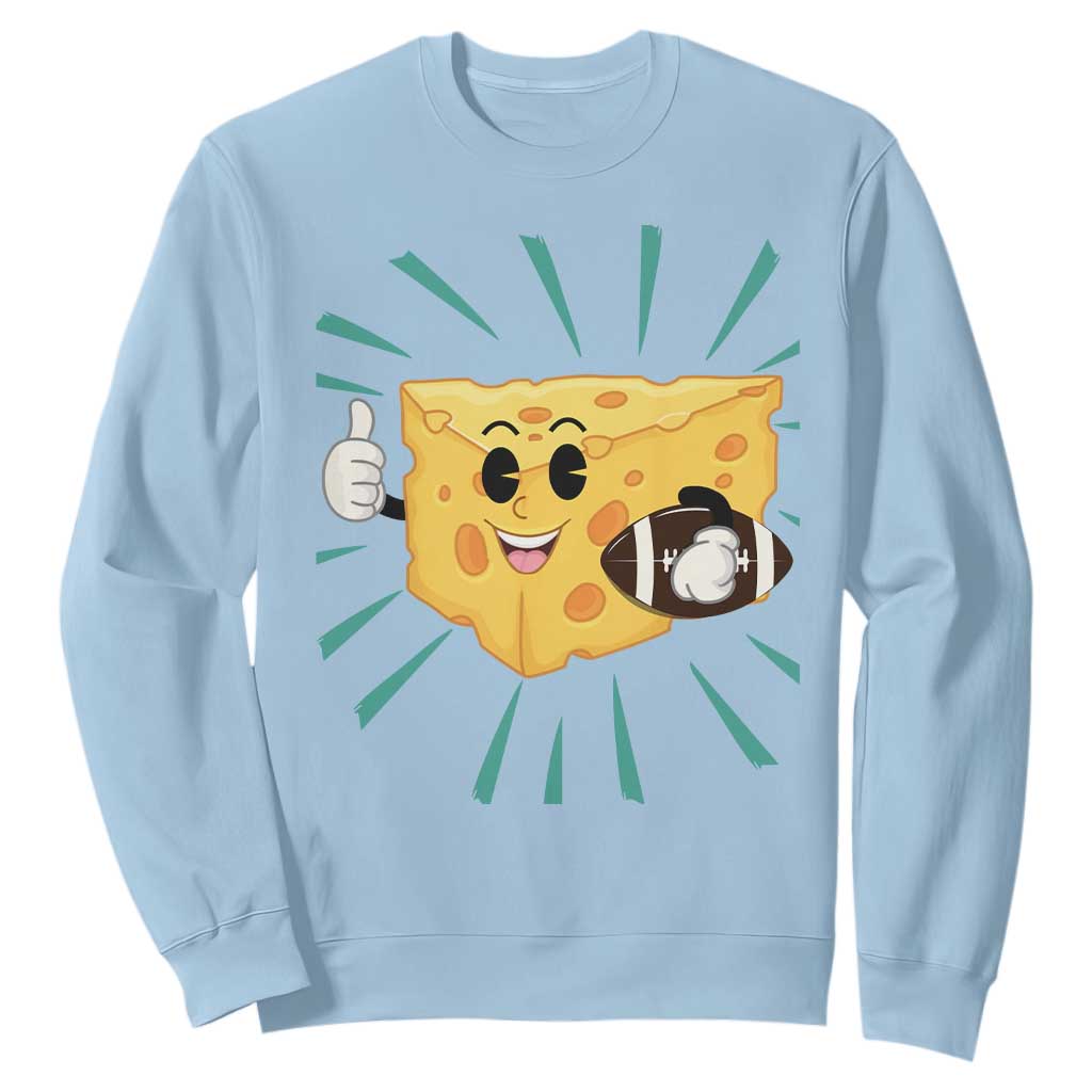 Funny Chz Head Football Player Sports Gift Idea Sweatshirt TS12 Light Blue Print Your Wear