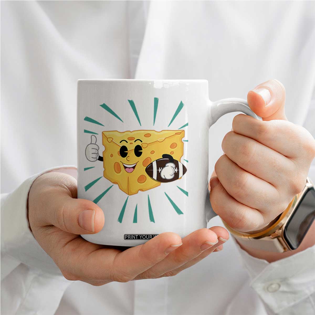 Funny Chz Head Football Player Sports Gift Idea Coffee Mug TS12 Print Your Wear
