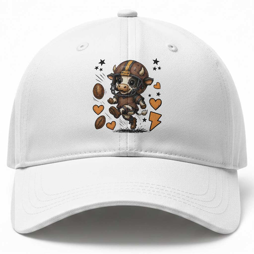Football Lover Baseball Cap Cute Dairy Cow Playing Football TS12 Print Your Wear