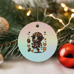 Football Lover Ceramic Ornament Cute Dairy Cow Playing Football TS12 1pc Pastel Print Your Wear