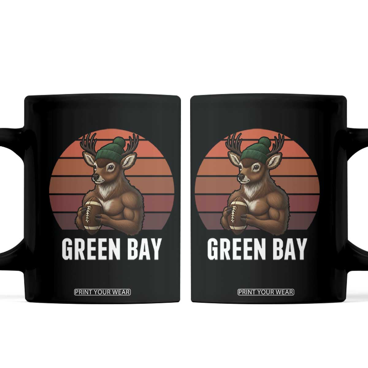 Deer GFF Retro Vintage Style Football Gift Coffee Mug TS12 Black Print Your Wear