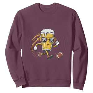 Funny Beer Mug Playing Football Sweatshirt Team Supporter GFF Gift TS12 Maroon Print Your Wear