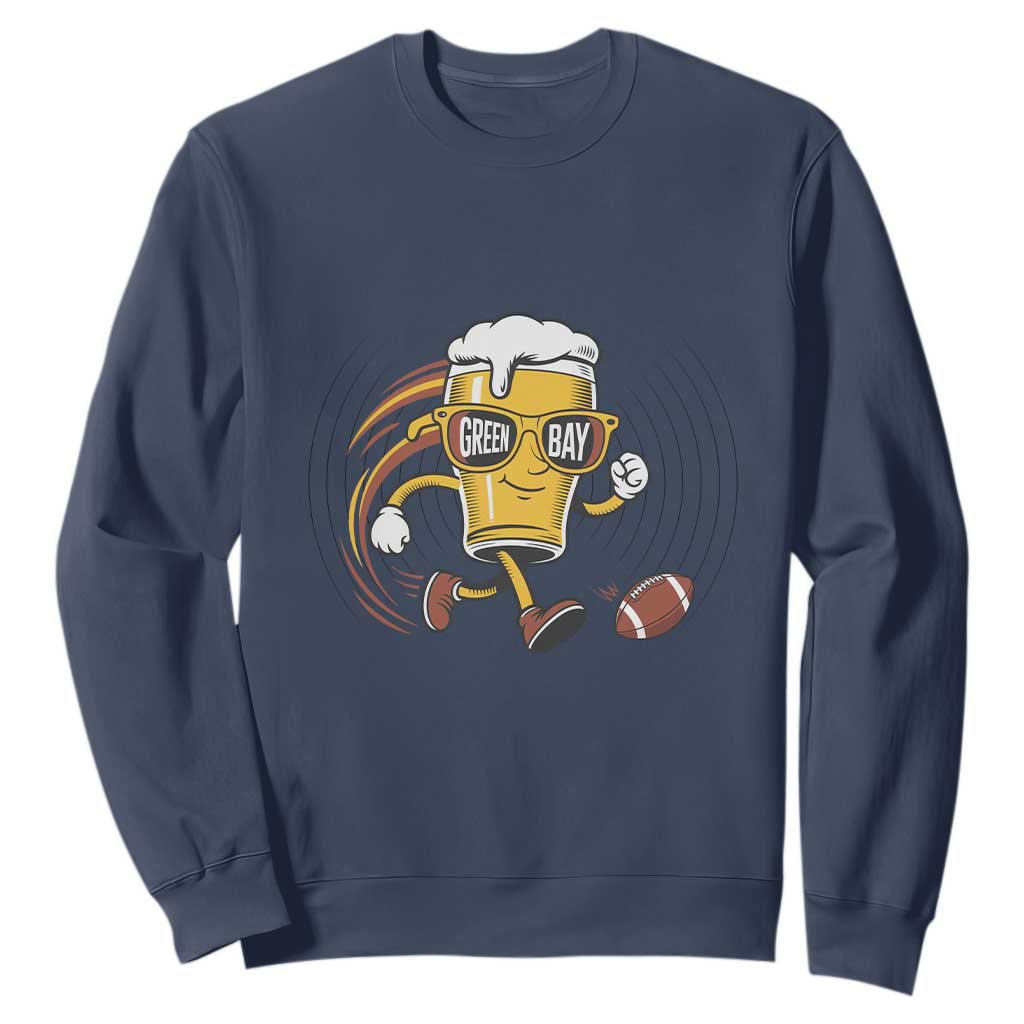 Funny Beer Mug Playing Football Sweatshirt Team Supporter GFF Gift TS12 Navy Print Your Wear