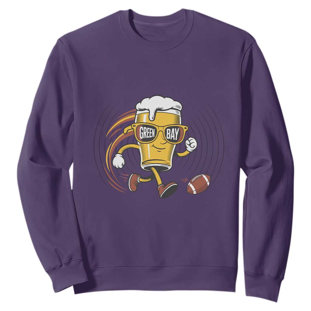Funny Beer Mug Playing Football Sweatshirt Team Supporter GFF Gift TS12 Purple Print Your Wear
