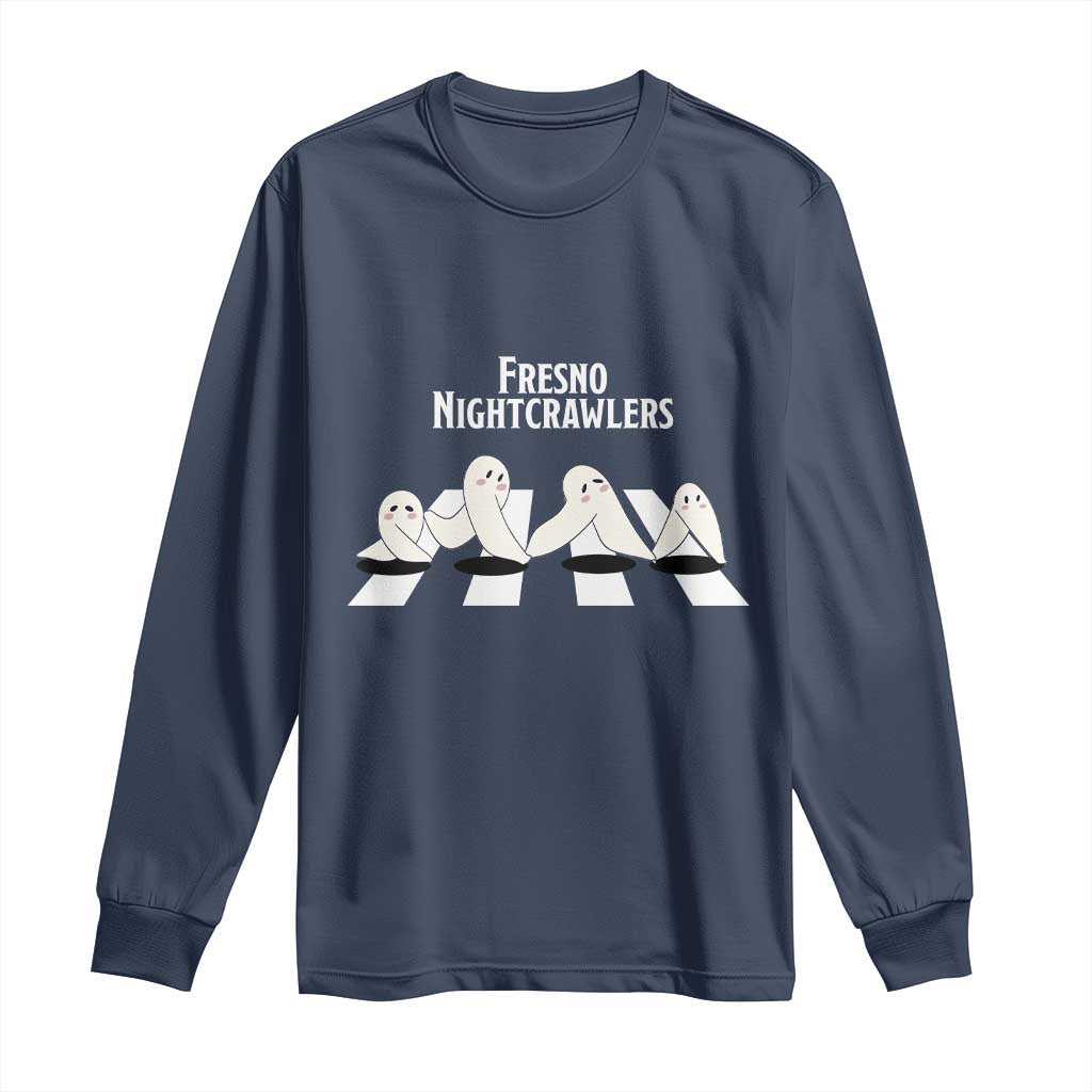 Fresno Nightcrawler Long Sleeve Shirt Folklore Gothic Horror Cryptid Gift TS12 Navy Print Your Wear