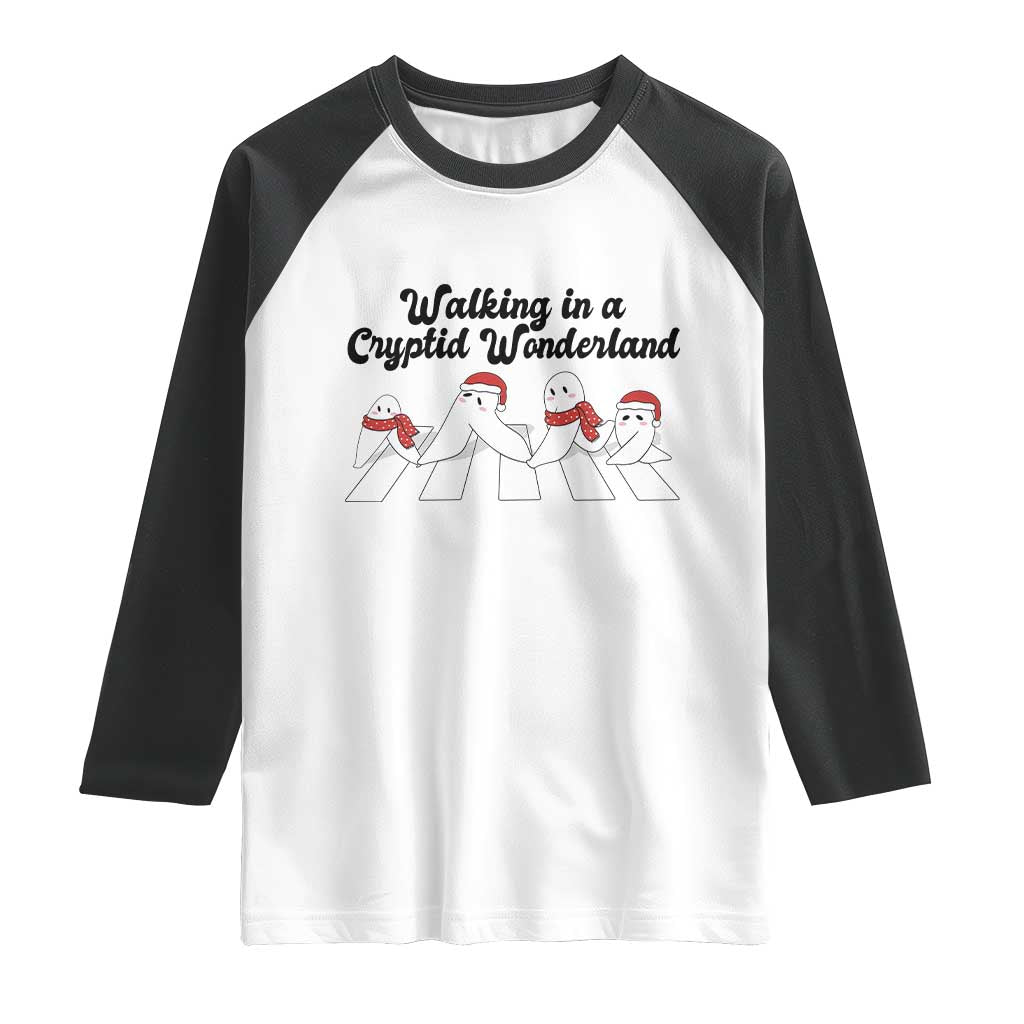 Funny Fresno Nightcrawlers Christmas Gift Raglan Shirt Walking In A Cryptid Wonderland TS12 White Black Print Your Wear