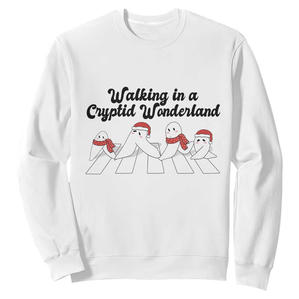Funny Fresno Nightcrawlers Christmas Gift Sweatshirt Walking In A Cryptid Wonderland TS12 White Print Your Wear