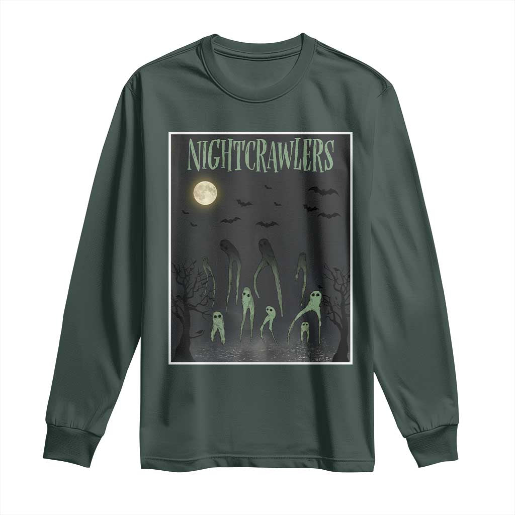Fresno Nightcrawlers Long Sleeve Shirt Gothic Cryptid Horror Fan Gift TS12 Dark Forest Green Print Your Wear