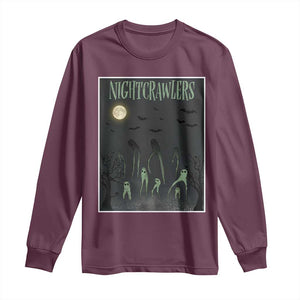 Fresno Nightcrawlers Long Sleeve Shirt Gothic Cryptid Horror Fan Gift TS12 Maroon Print Your Wear