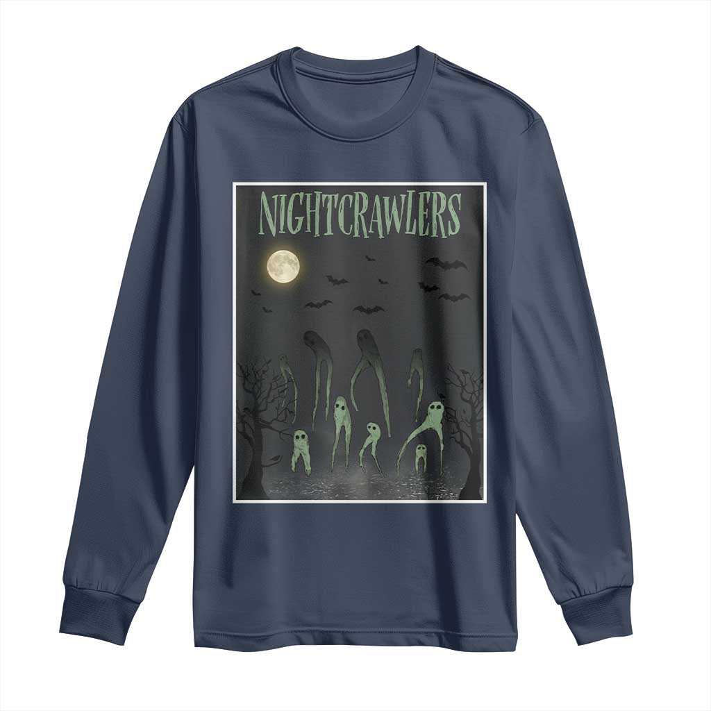 Fresno Nightcrawlers Long Sleeve Shirt Gothic Cryptid Horror Fan Gift TS12 Navy Print Your Wear