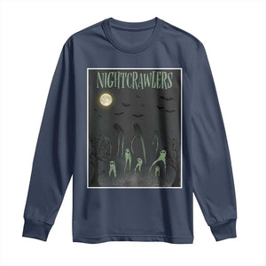 Fresno Nightcrawlers Long Sleeve Shirt Gothic Cryptid Horror Fan Gift TS12 Navy Print Your Wear