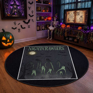 Fresno Nightcrawlers Round Rug Gothic Cryptid Horror Fan Gift