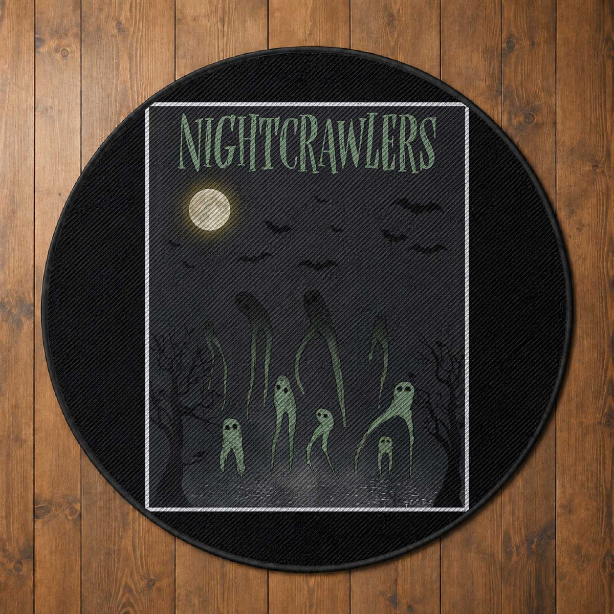 Fresno Nightcrawlers Round Rug Gothic Cryptid Horror Fan Gift