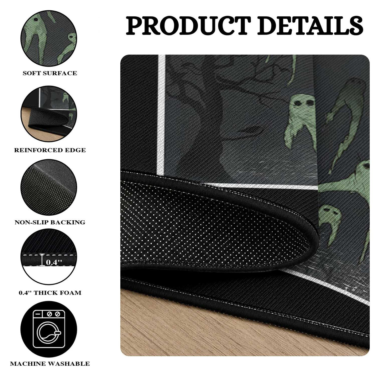 Fresno Nightcrawlers Round Rug Gothic Cryptid Horror Fan Gift
