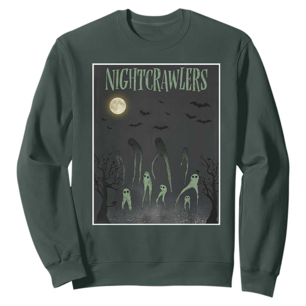 Fresno Nightcrawlers Sweatshirt Gothic Cryptid Horror Fan Gift TS12 Dark Forest Green Print Your Wear