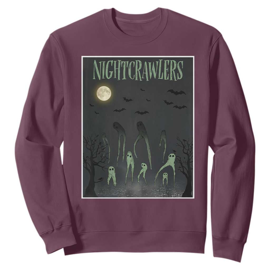 Fresno Nightcrawlers Sweatshirt Gothic Cryptid Horror Fan Gift TS12 Maroon Print Your Wear