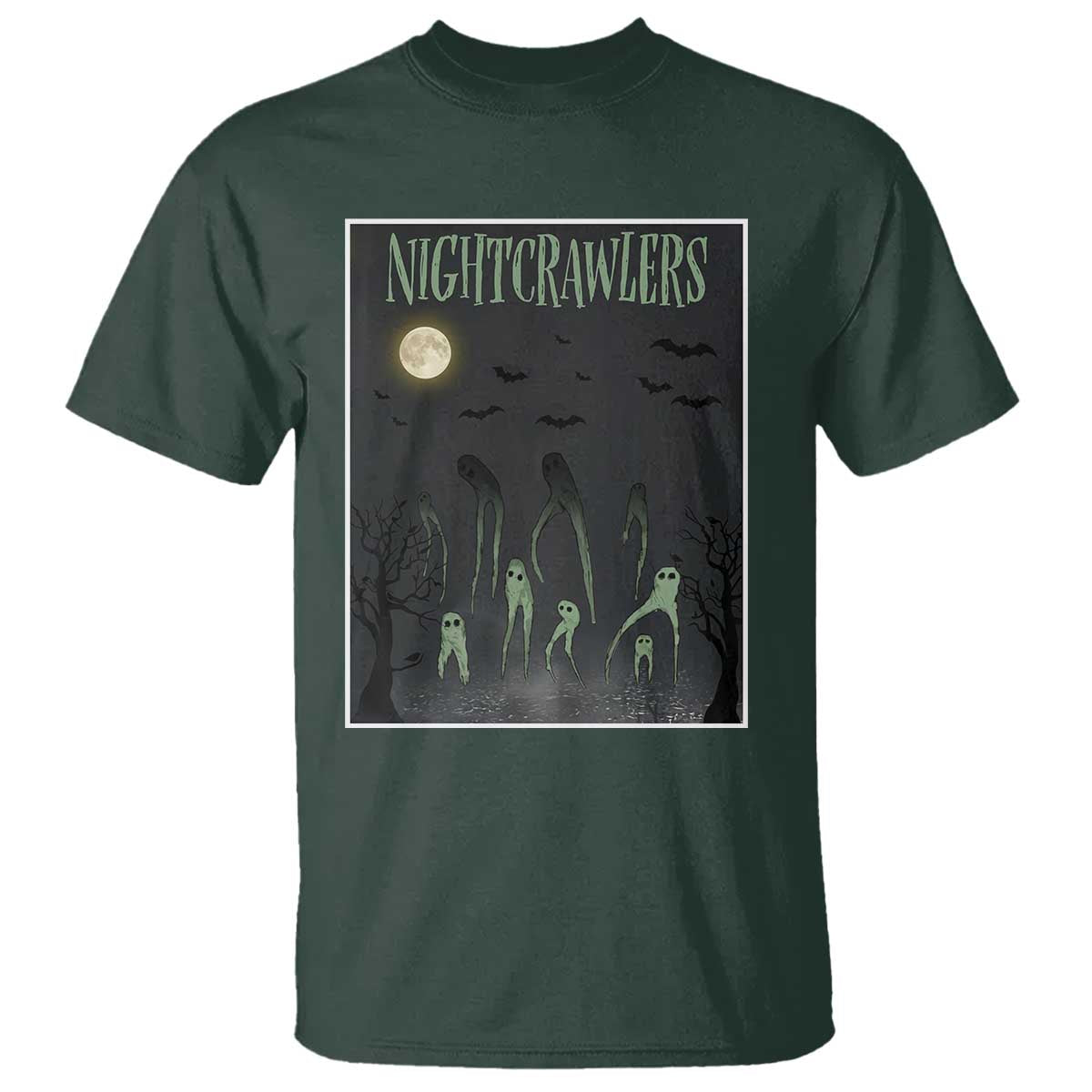 Fresno Nightcrawlers T Shirt Gothic Cryptid Horror Fan Gift TS12 Dark Forest Green Print Your Wear