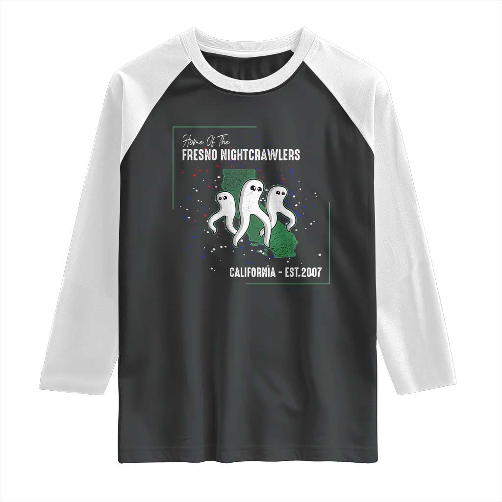 Fresno Nightcrawlers Raglan Shirt Home Of California Cryptid Gift TS12 Black White Print Your Wear