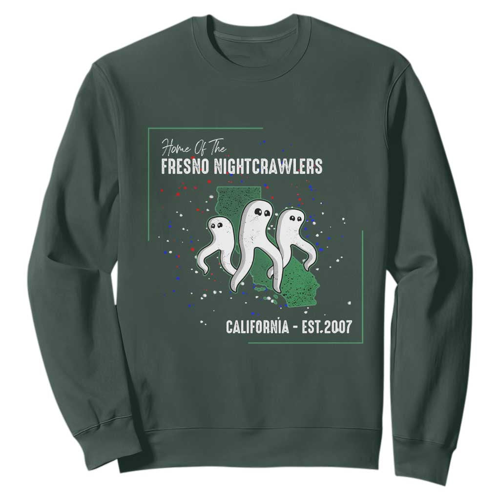 Fresno Nightcrawlers Sweatshirt Home Of California Cryptid Gift TS12 Dark Forest Green Print Your Wear
